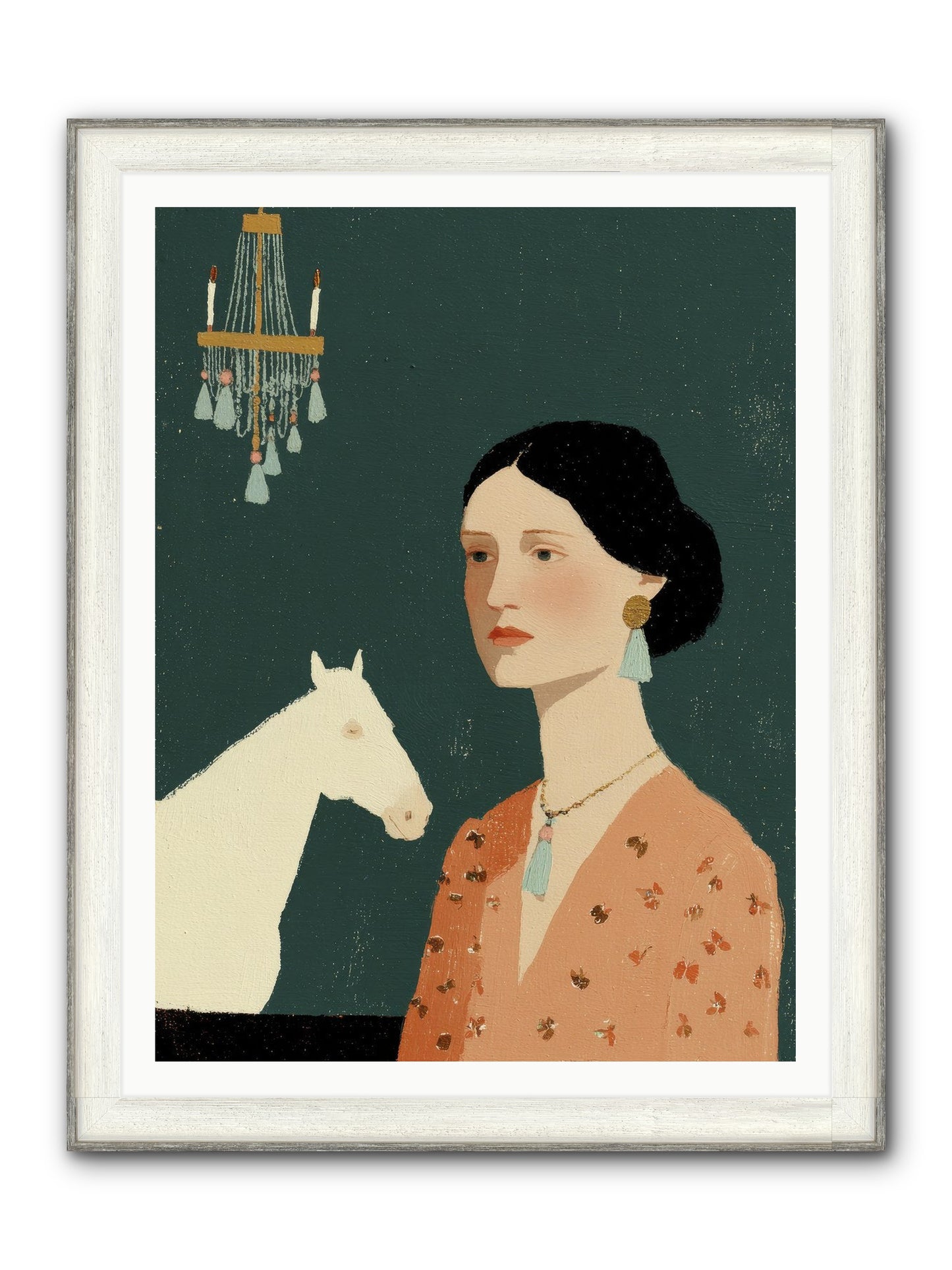 Pale Companions Framed Print - Driftwood White 36x48
