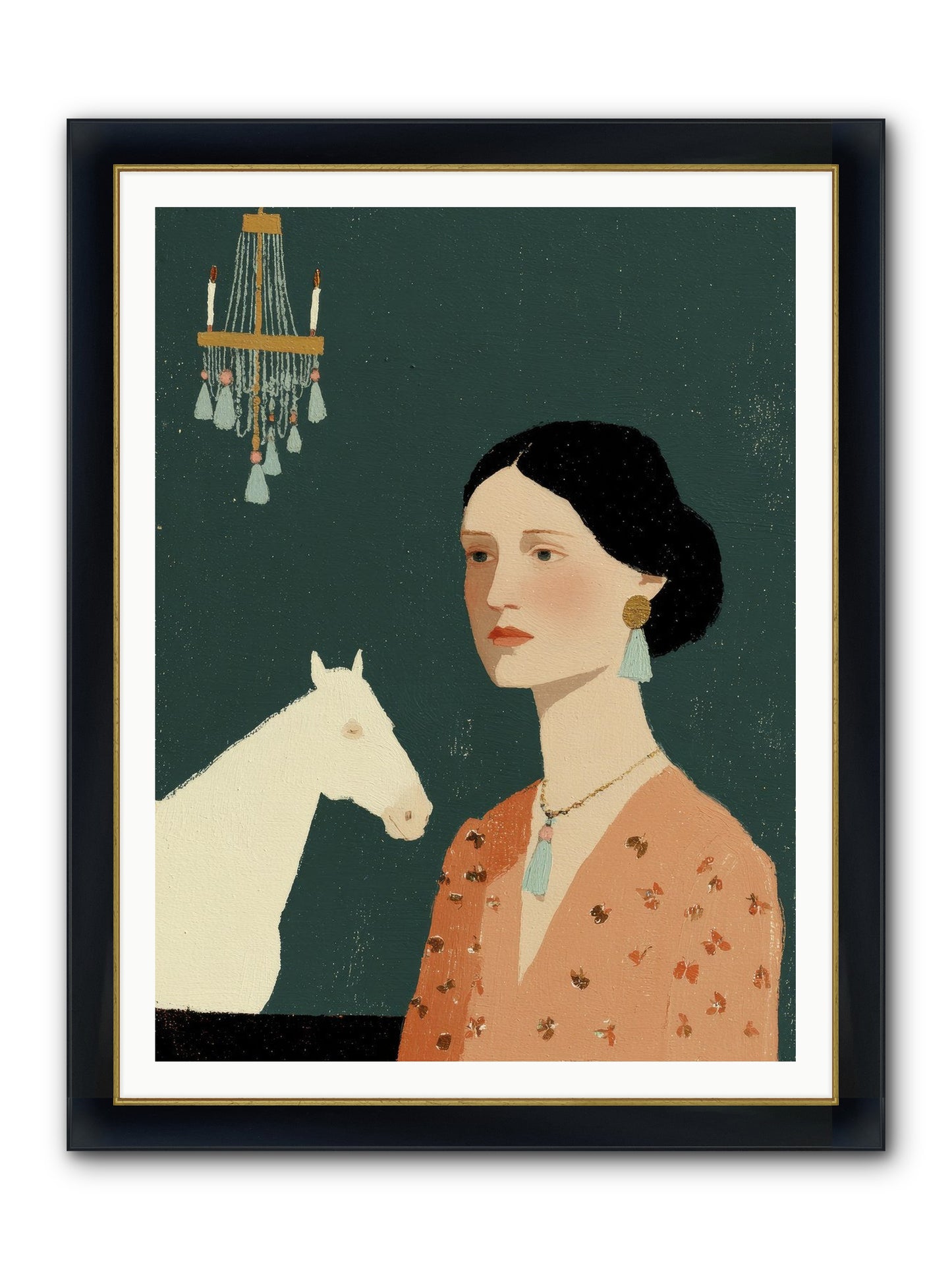 Pale Companions Framed Print - Wide Black w/Gold 36x48