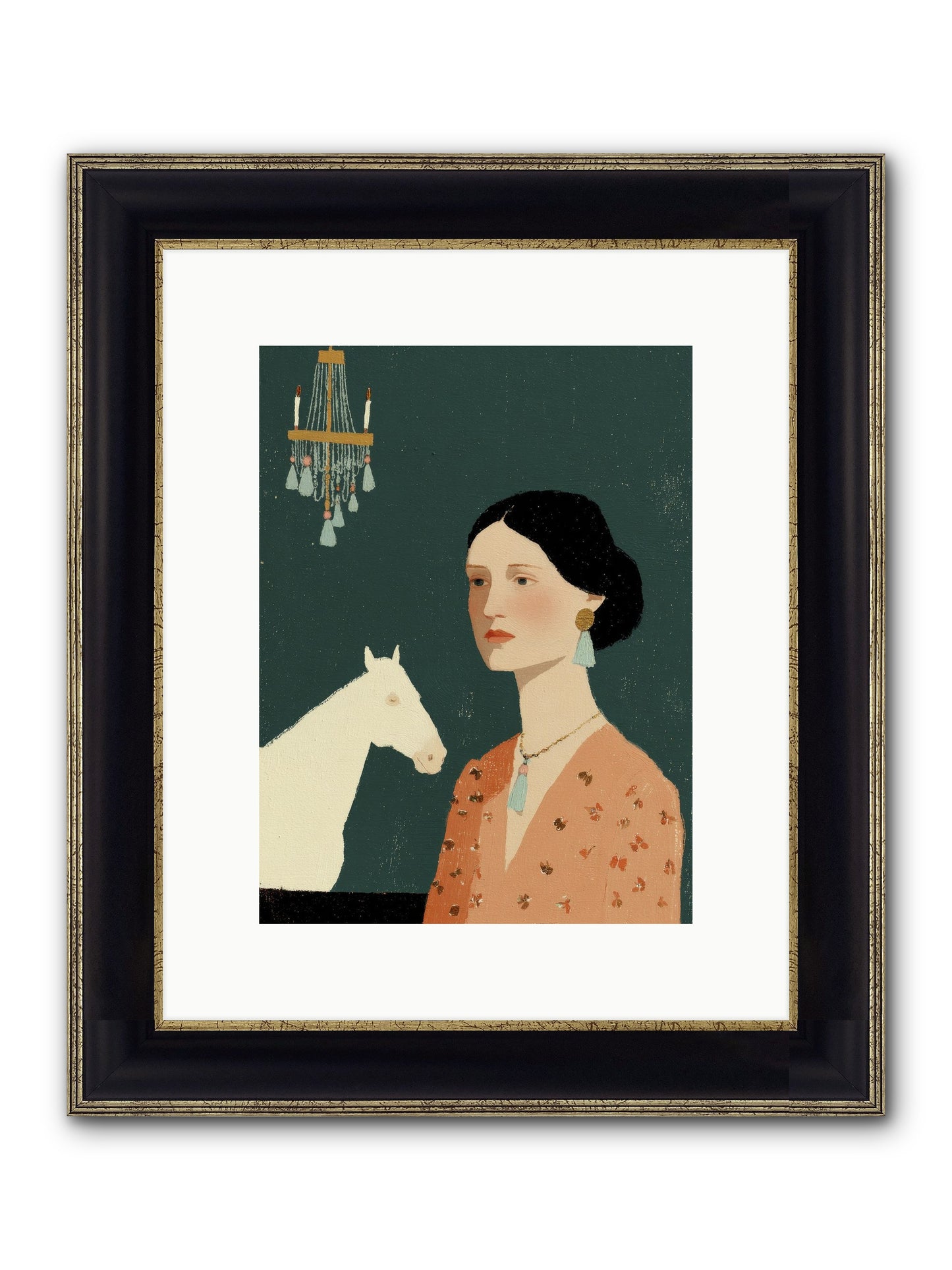 Pale Companions Framed Print - Black & Gold 9x12