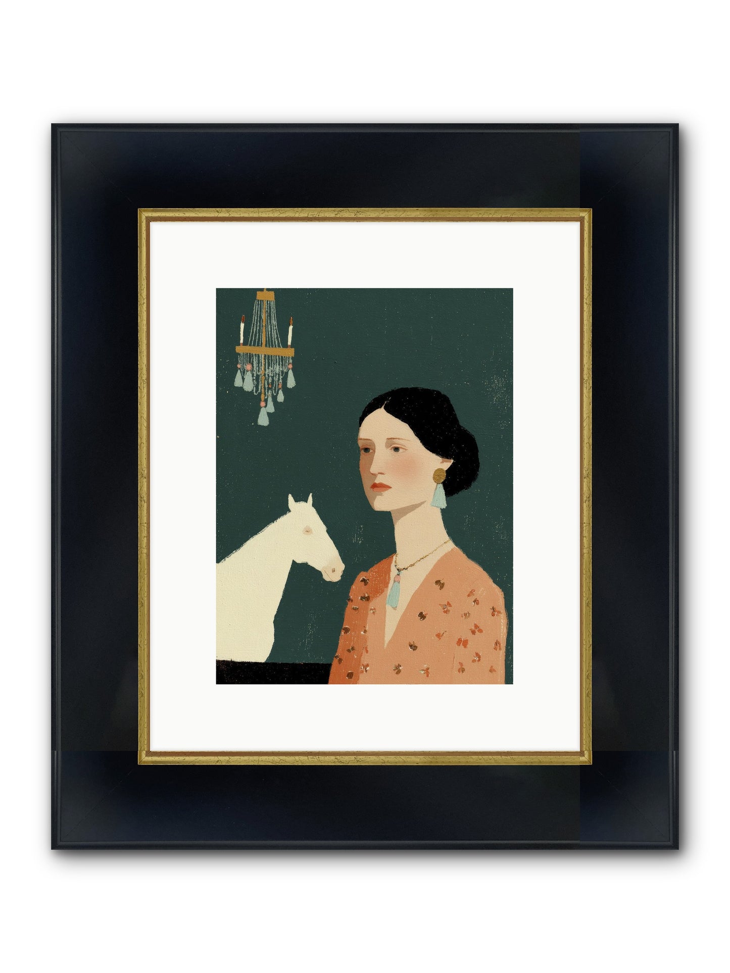 Pale Companions Framed Print - Wide Black w/Gold 9x12