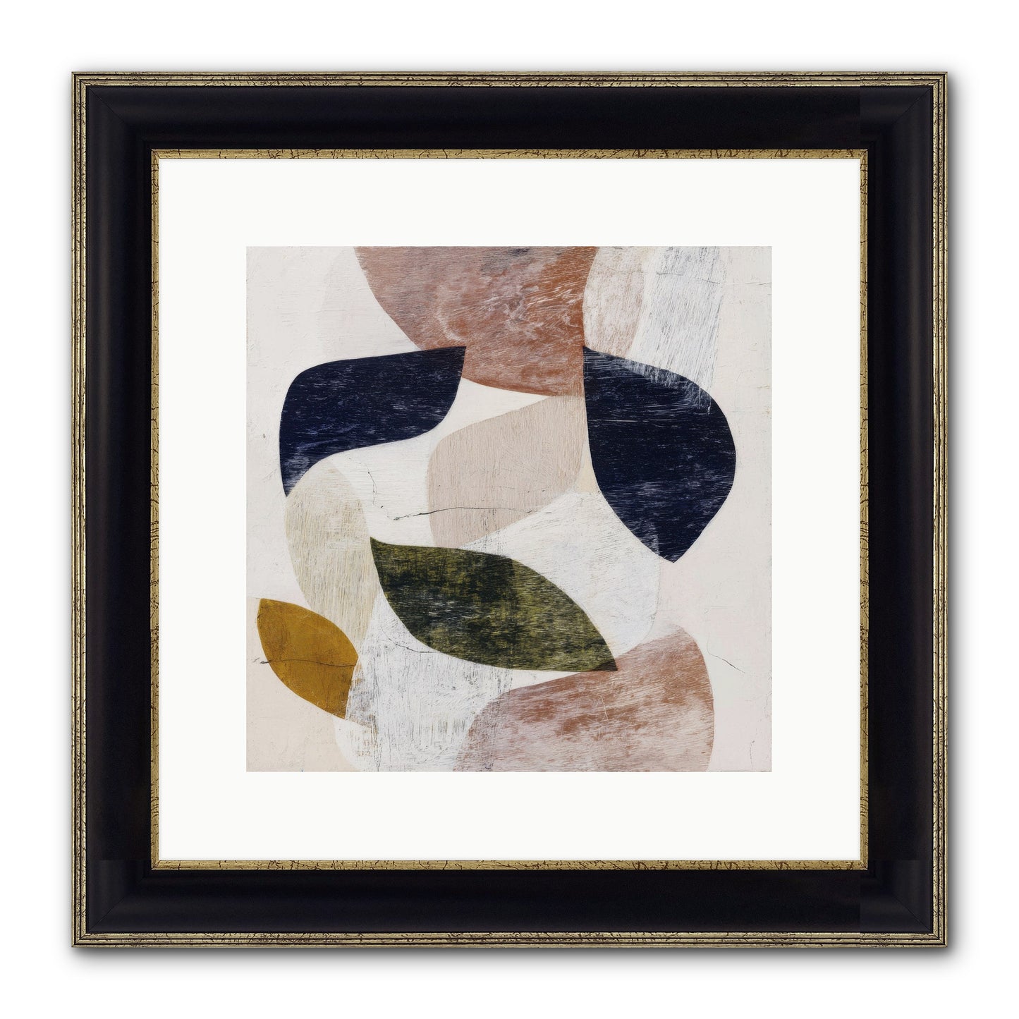Pale Garnet Framed Print - Black & Gold 12x12