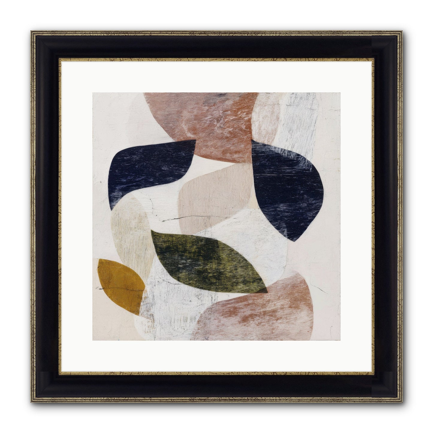 Pale Garnet Framed Print - Black & Gold 16x16