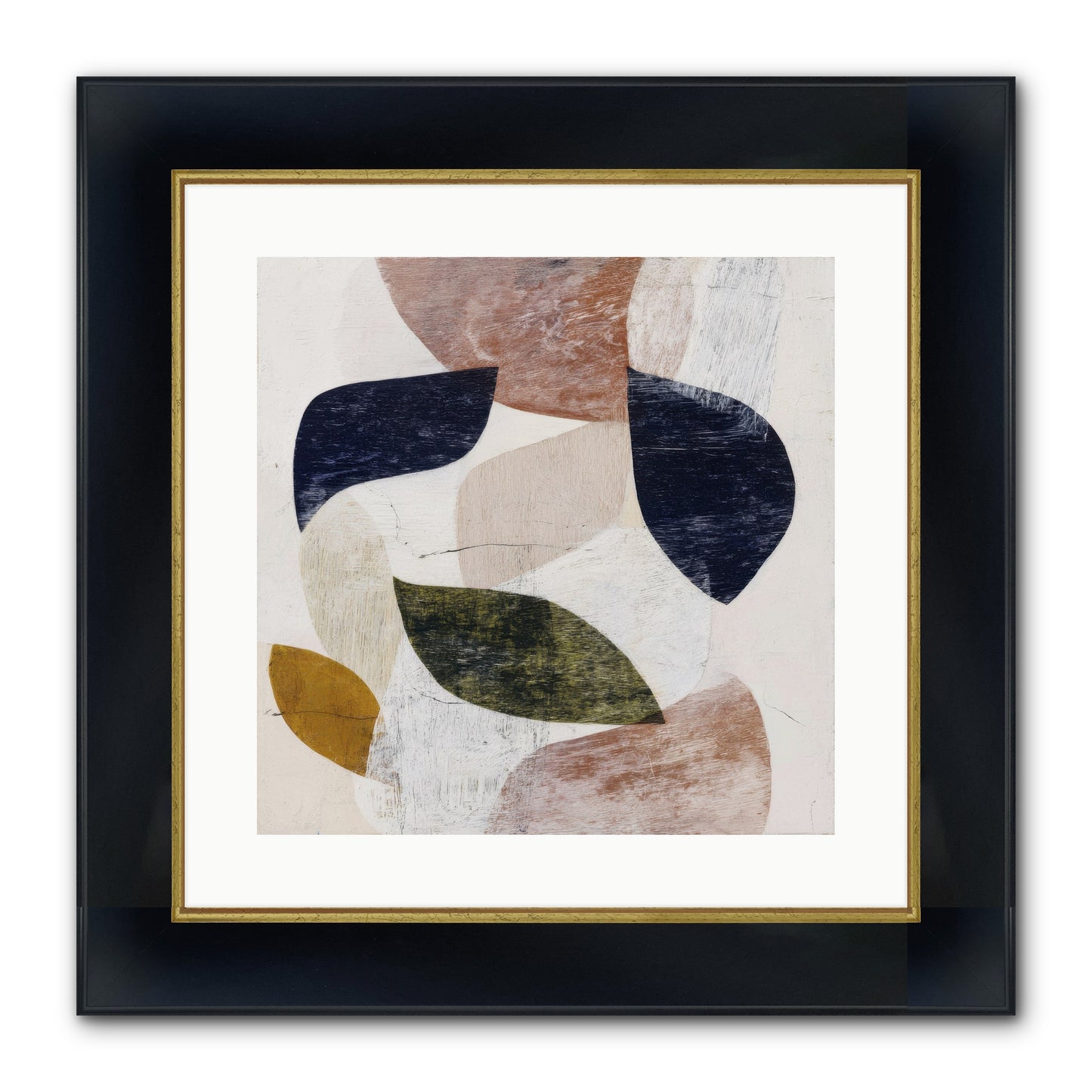 Pale Garnet Framed Print - Wide Black w/Gold 16x16