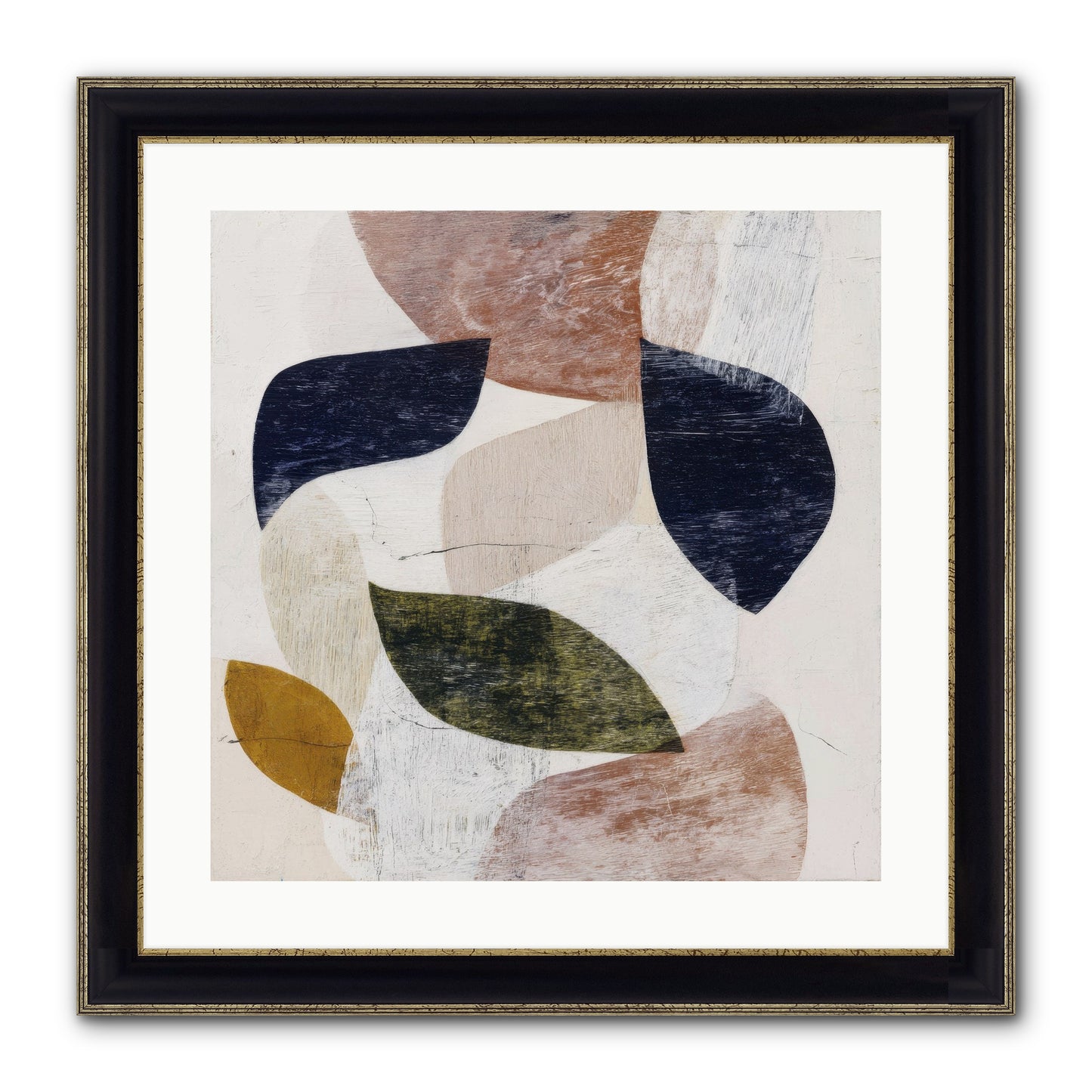 Pale Garnet Framed Print - Black & Gold 20x20