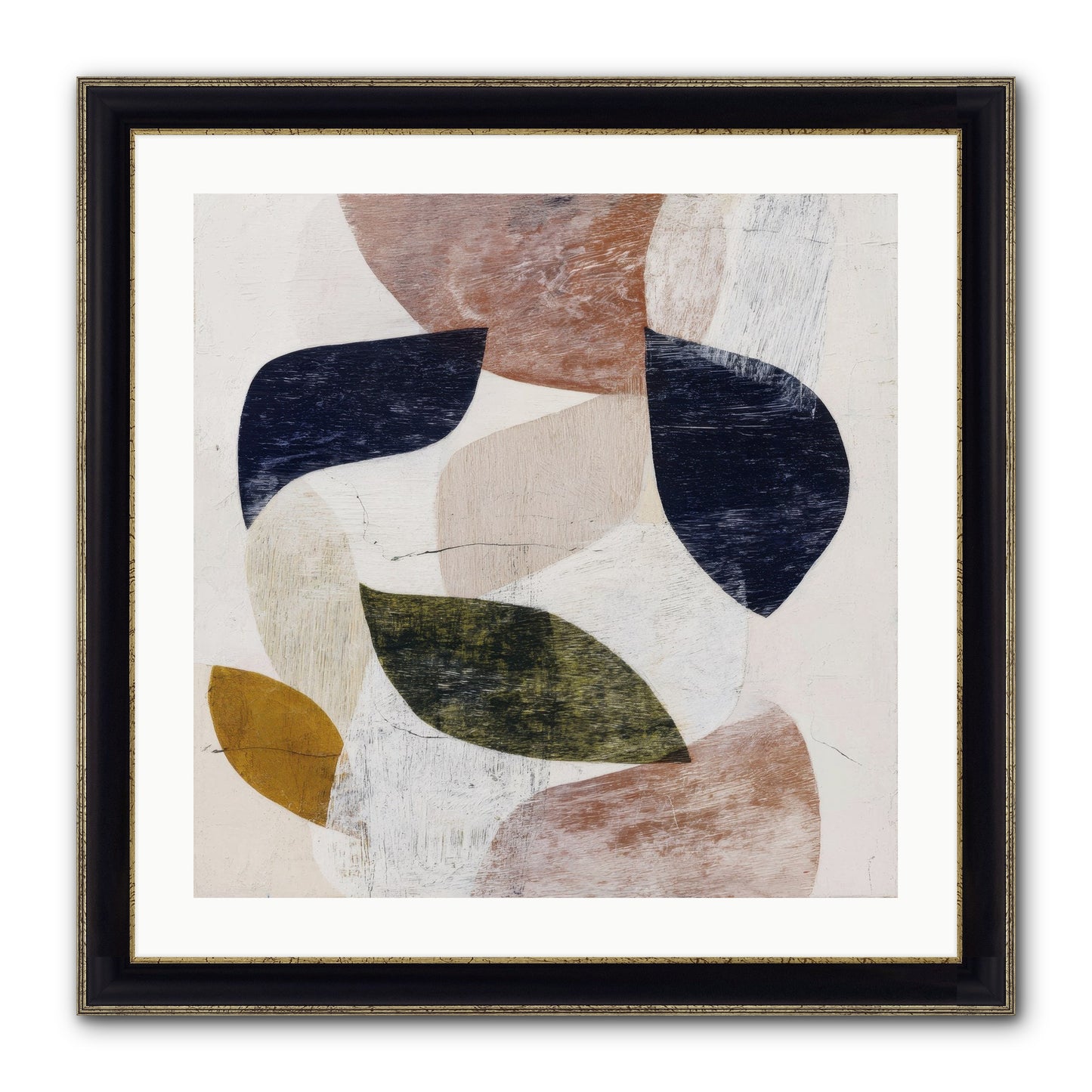 Pale Garnet Framed Print - Black & Gold 24x24