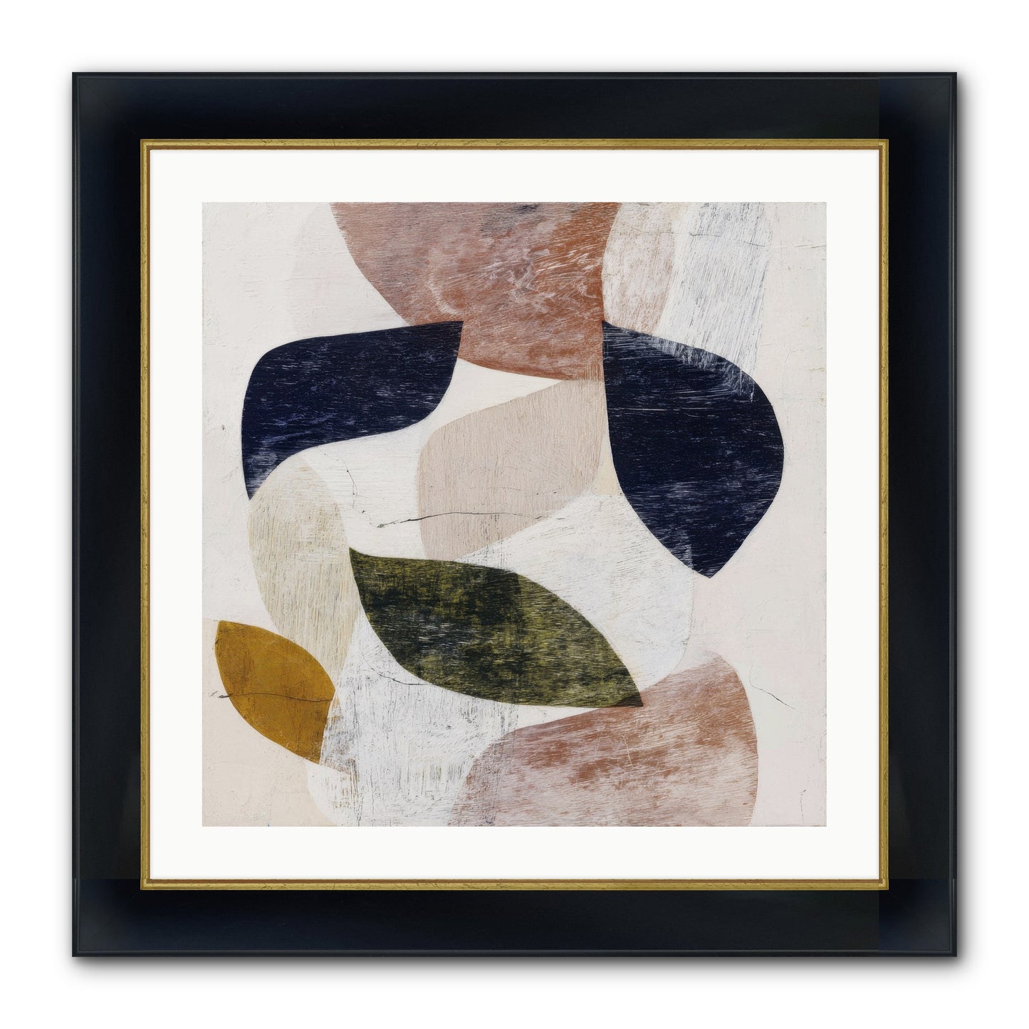 Pale Garnet Framed Print - Wide Black w/Gold 24x24