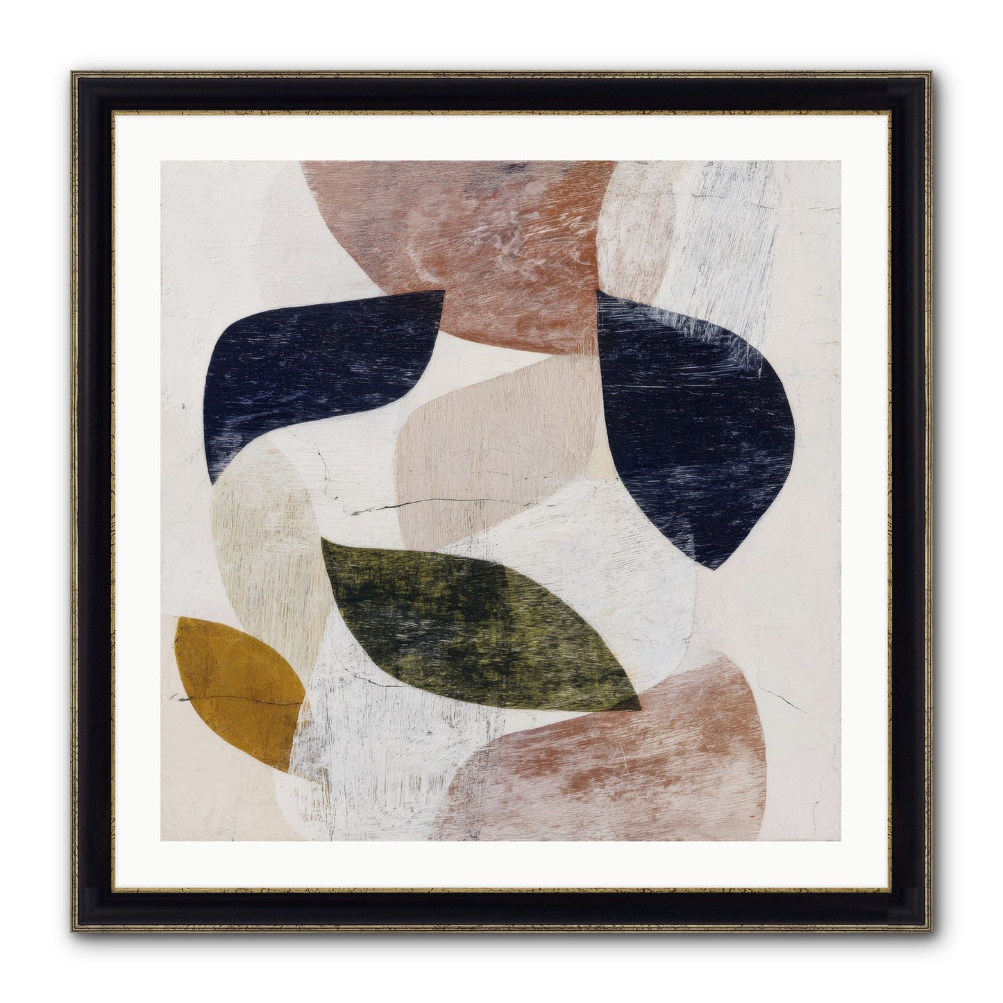 Pale Garnet Framed Print - Black & Gold 30x30