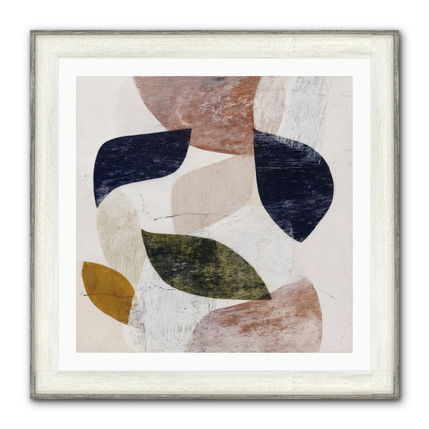 Pale Garnet Framed Print - Driftwood White 30x30