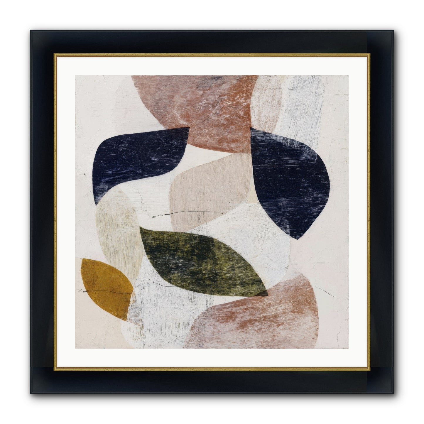 Pale Garnet Framed Print - Wide Black w/Gold 30x30