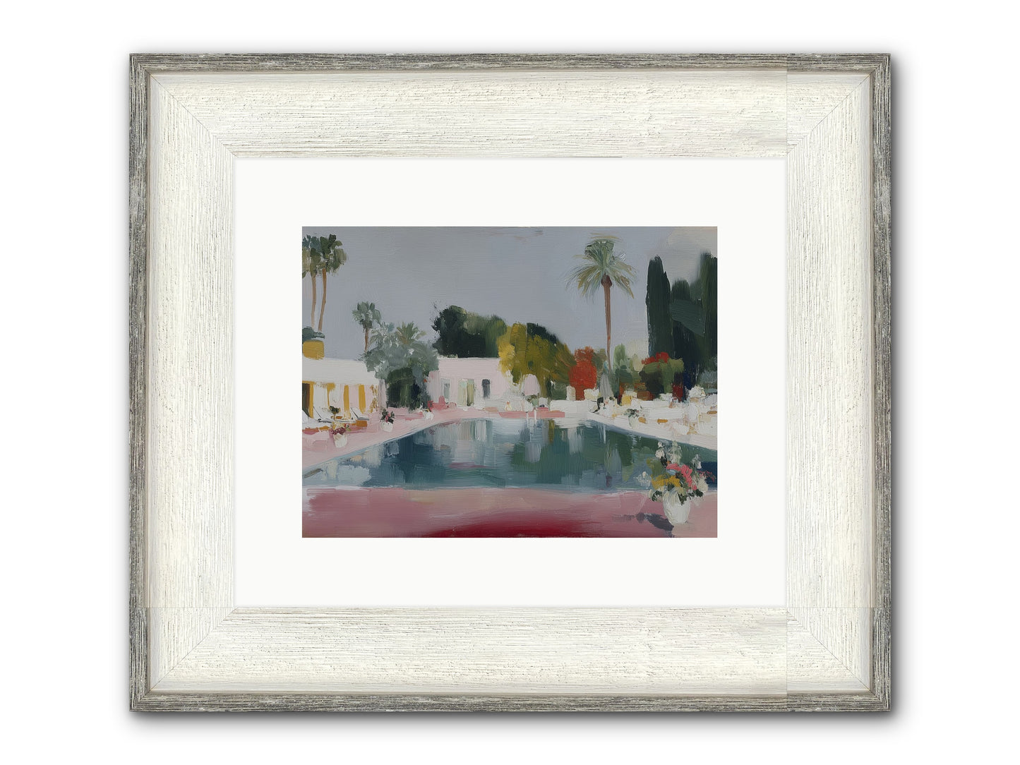 Panoramic Paradise Framed Print - Driftwood White 12x9