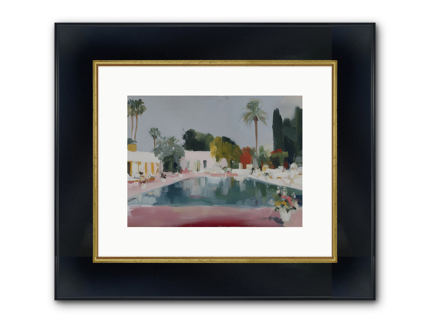 Panoramic Paradise Framed Print - Wide Black w/Gold 12x9