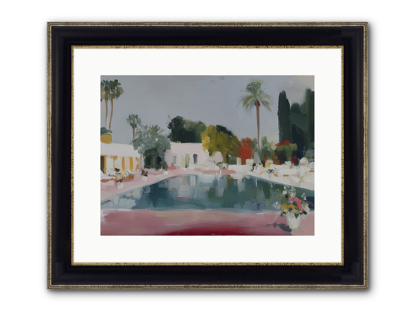Panoramic Paradise Framed Print - Black & Gold 16x12