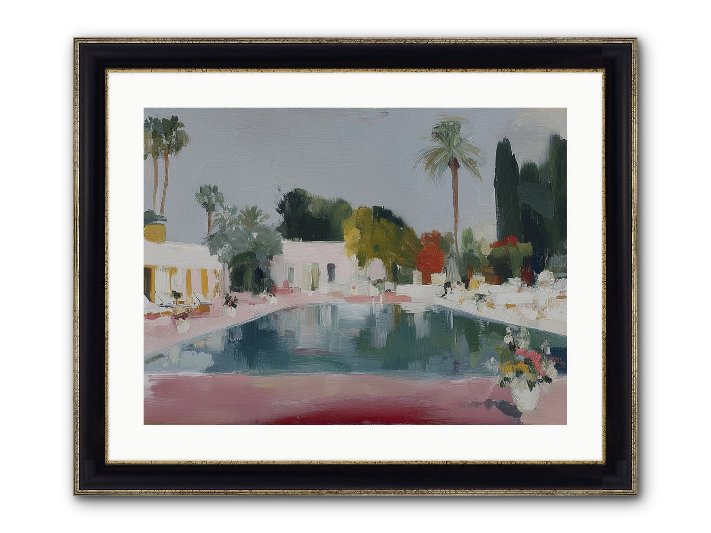 Panoramic Paradise Framed Print - Black & Gold 24x18