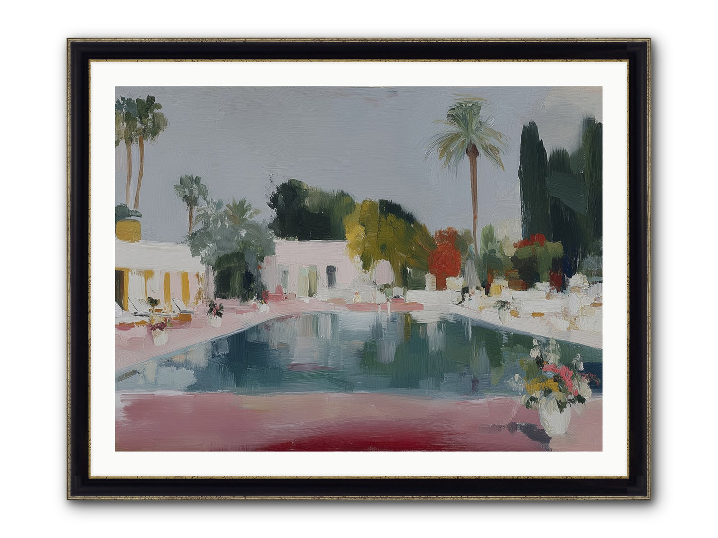 Panoramic Paradise Framed Print - Black & Gold 40x30