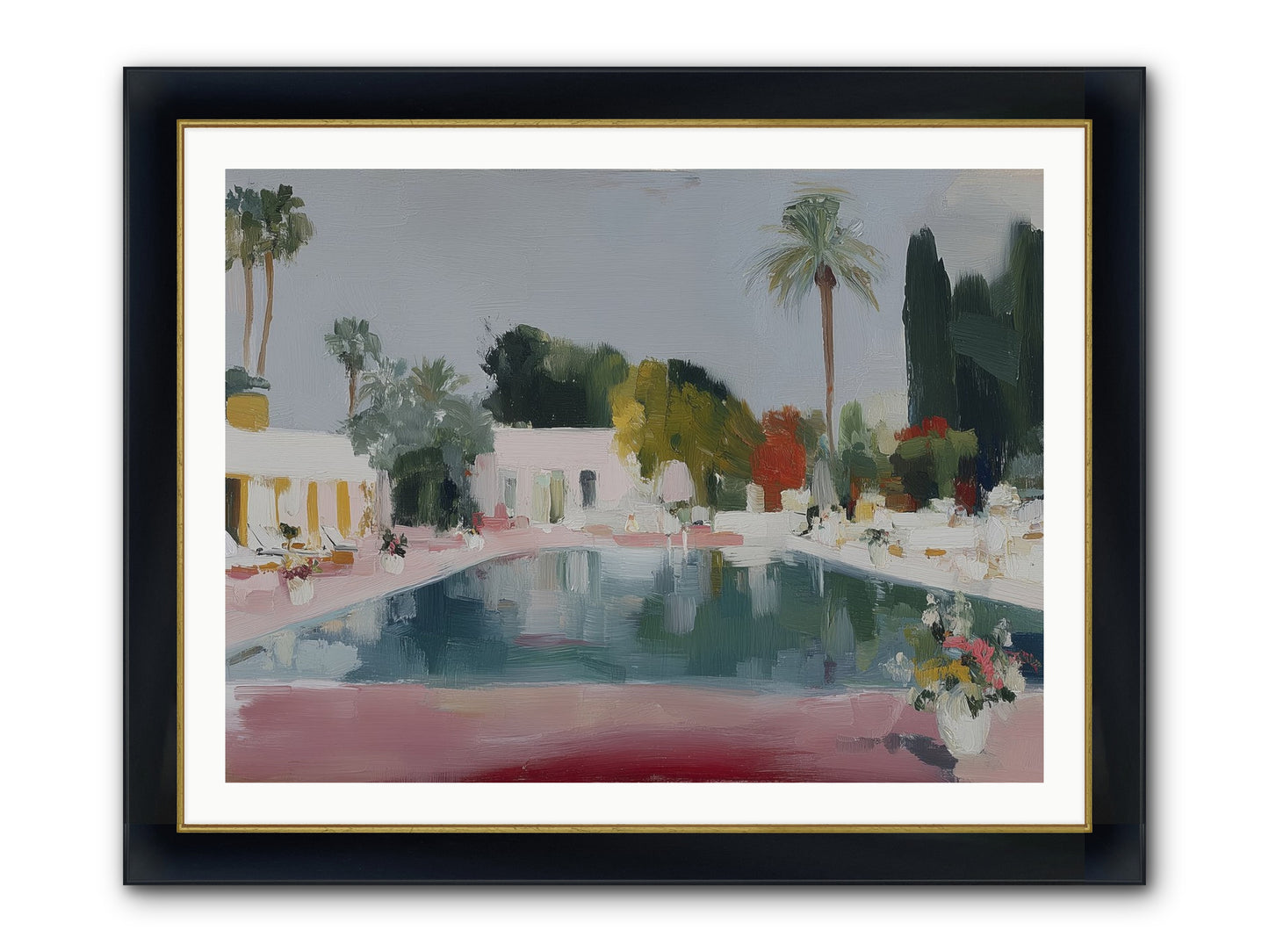 Panoramic Paradise Framed Print - Wide Black w/Gold 40x30