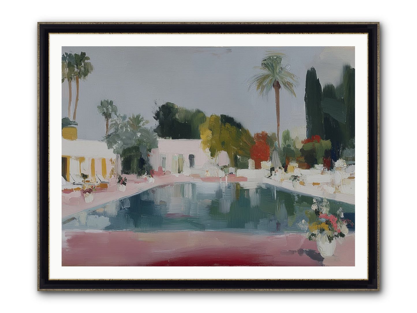 Panoramic Paradise Framed Print - Black & Gold 48x36