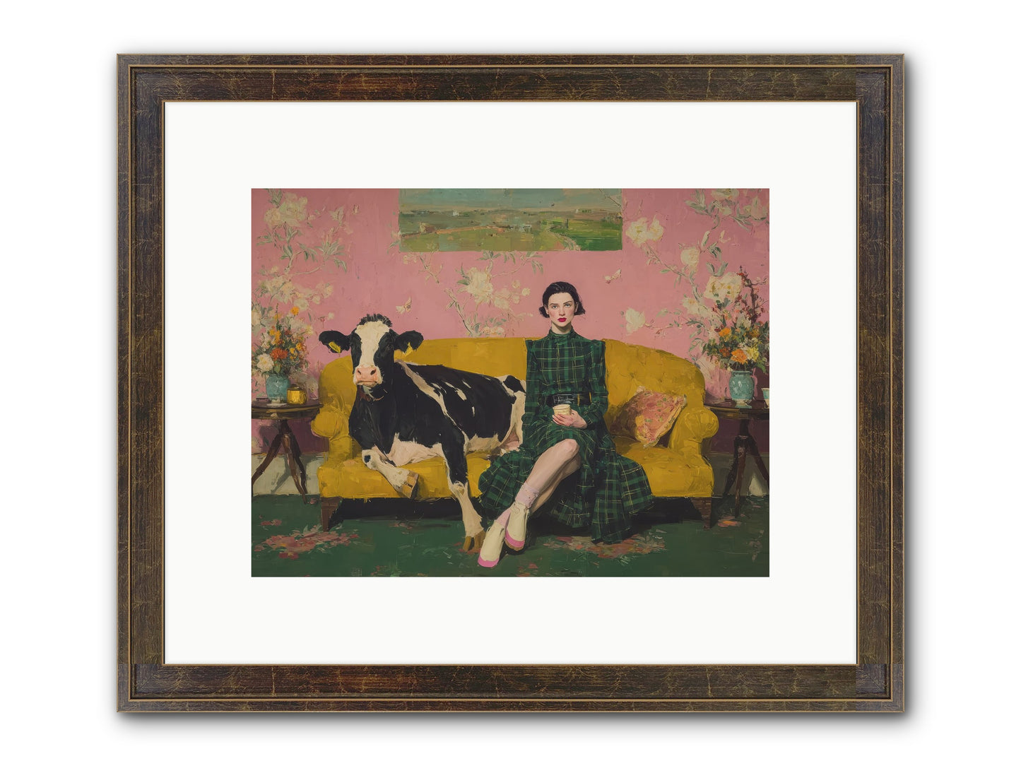 Paper Moon & Manor Framed Print - Slimwoods Black/Gold 12x9