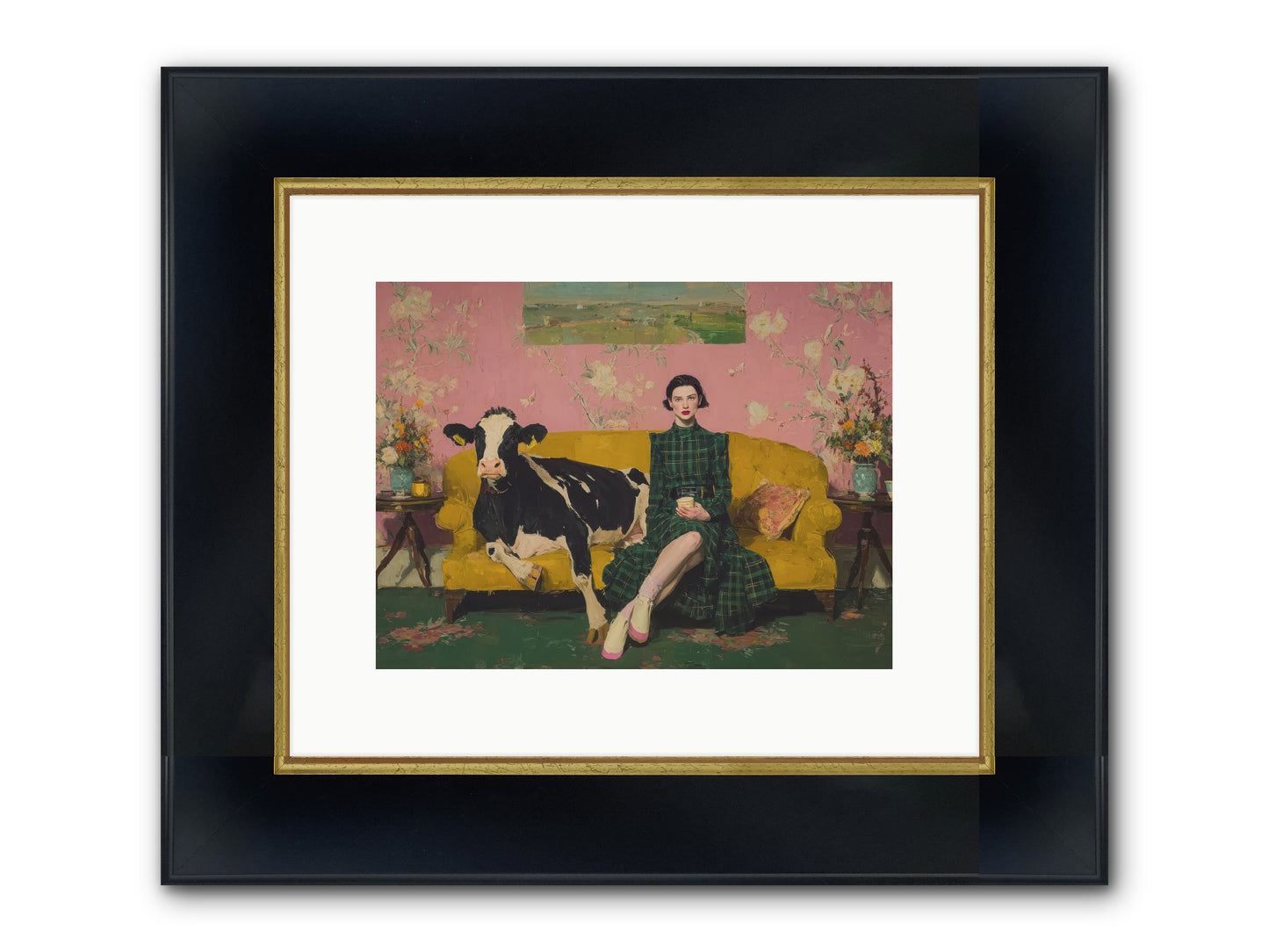 Paper Moon & Manor Framed Print - Wide Black w/Gold 12x9