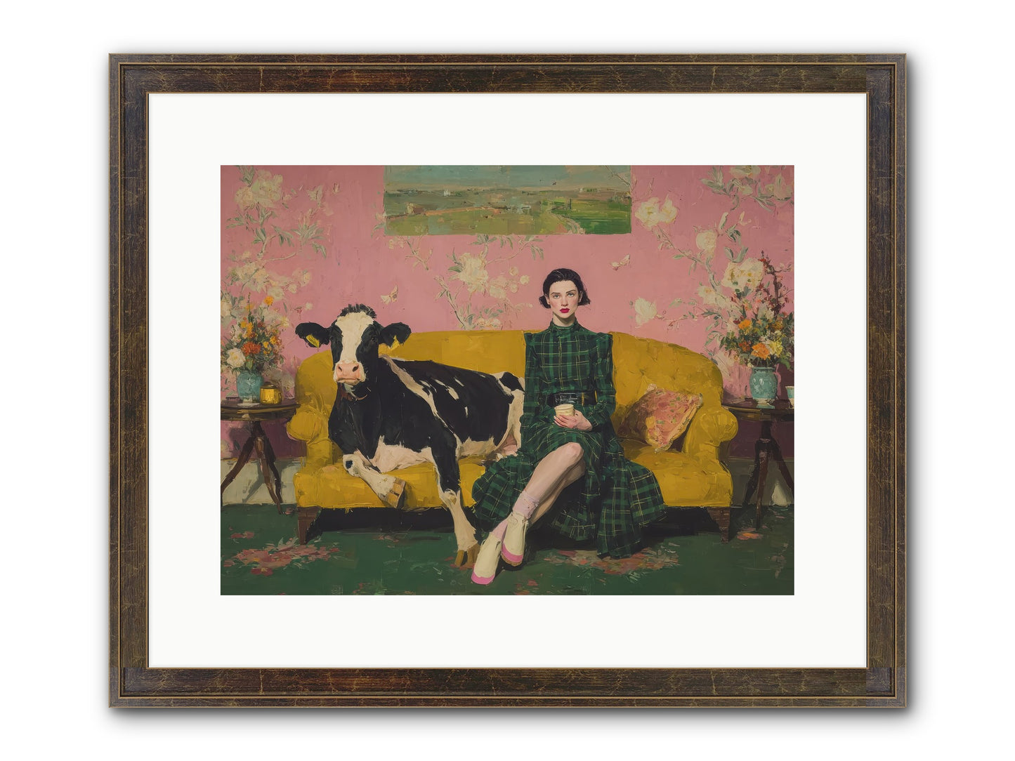 Paper Moon & Manor Framed Print - Slimwoods Black/Gold 16x12