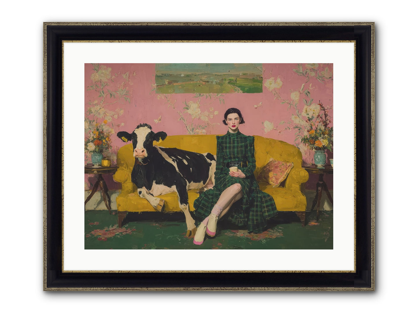 Paper Moon & Manor Framed Print - Black & Gold 24x18