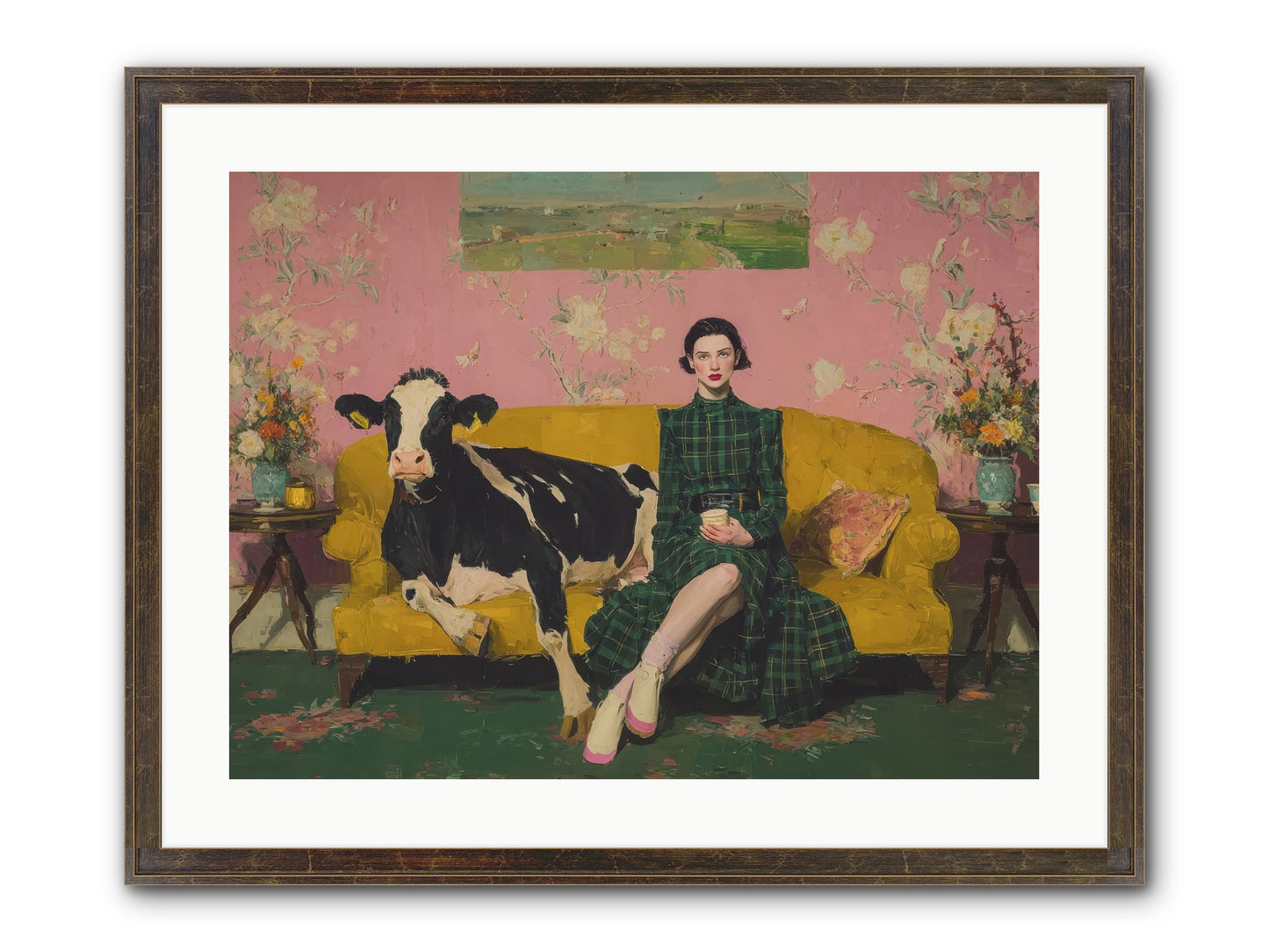 Paper Moon & Manor Framed Print - Slimwoods Black/Gold 24x18