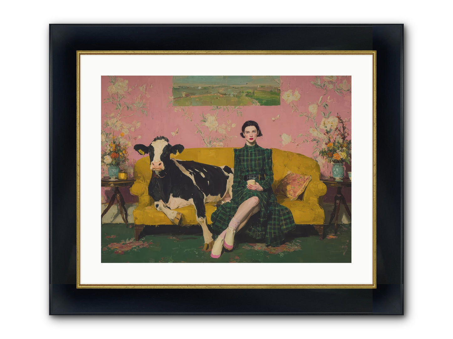 Paper Moon & Manor Framed Print - Wide Black w/Gold 24x18