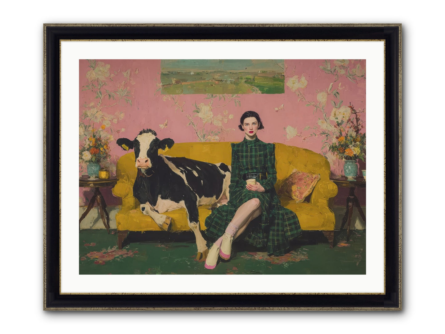 Paper Moon & Manor Framed Print - Black & Gold 32x24