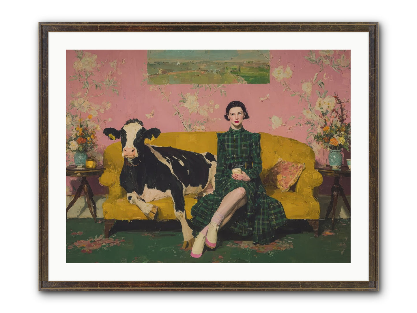 Paper Moon & Manor Framed Print - Slimwoods Black/Gold 32x24