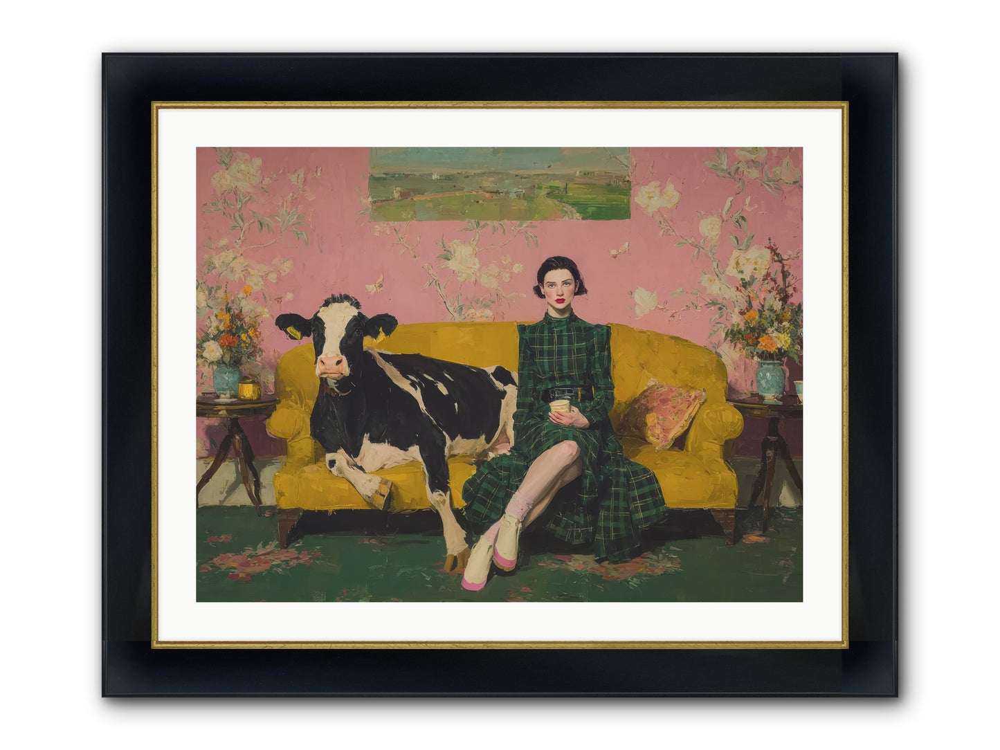 Paper Moon & Manor Framed Print - Wide Black w/Gold 32x24