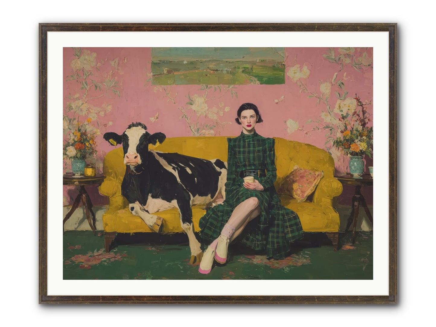 Paper Moon & Manor Framed Print - Slimwoods Black/Gold 40x30