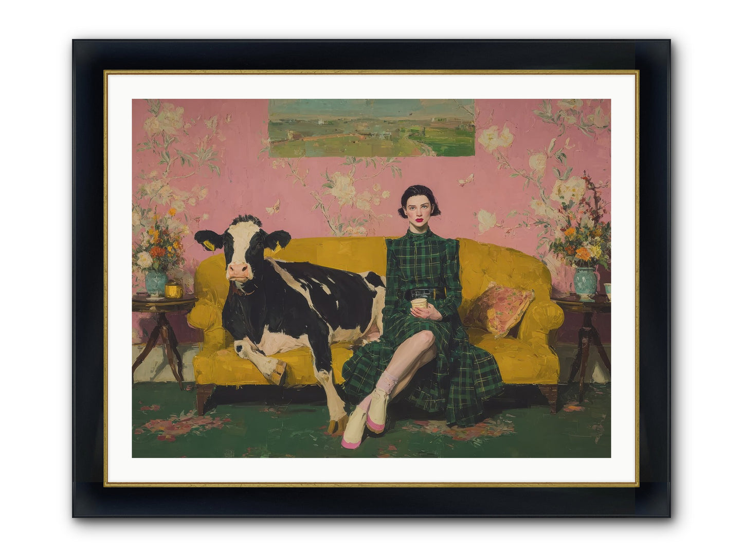 Paper Moon & Manor Framed Print - Wide Black w/Gold 40x30