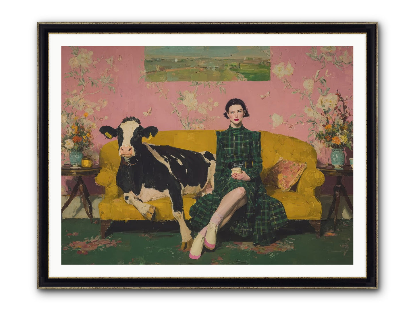 Paper Moon & Manor Framed Print - Black & Gold 48x36