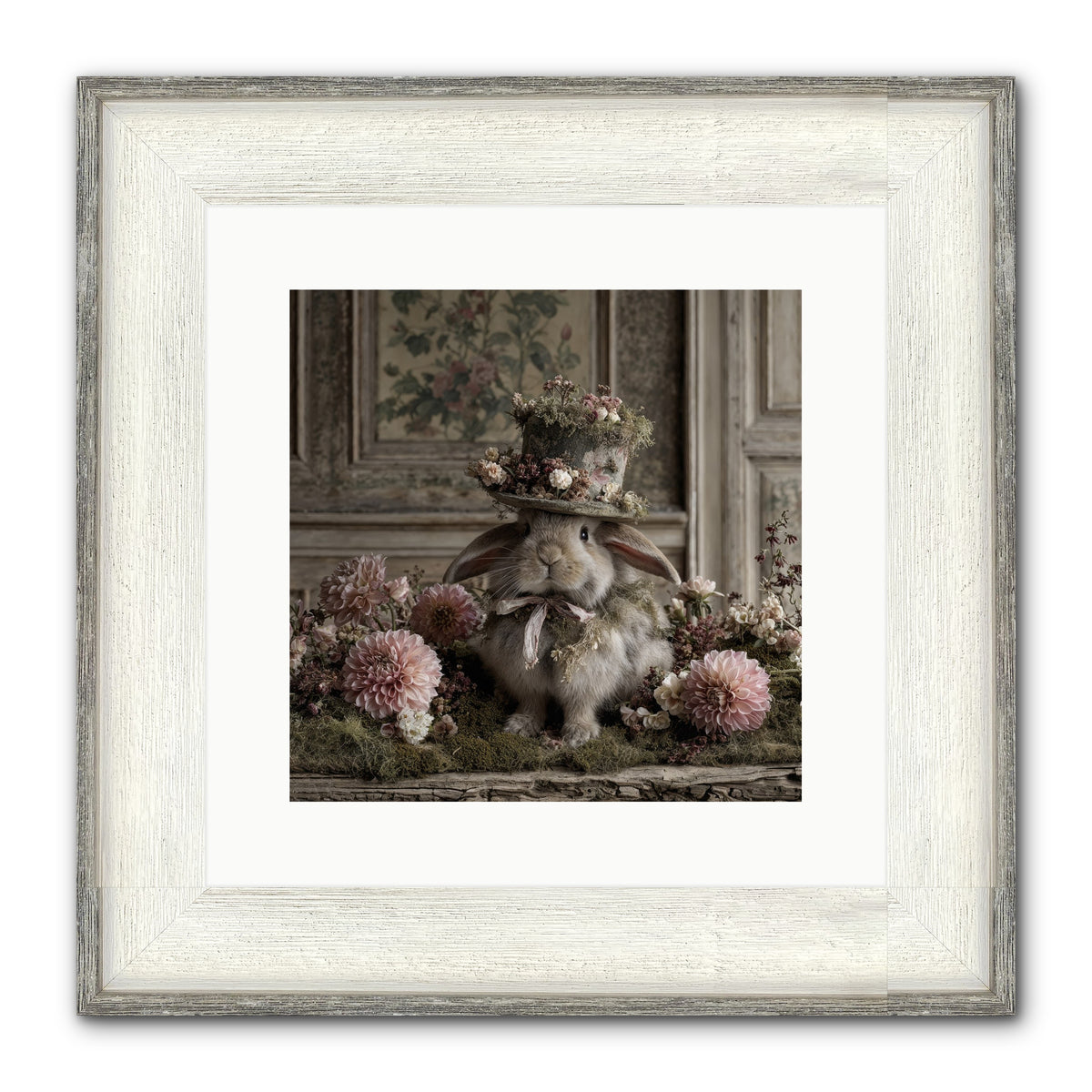 Paper Moons Framed Print - Driftwood White 12x12
