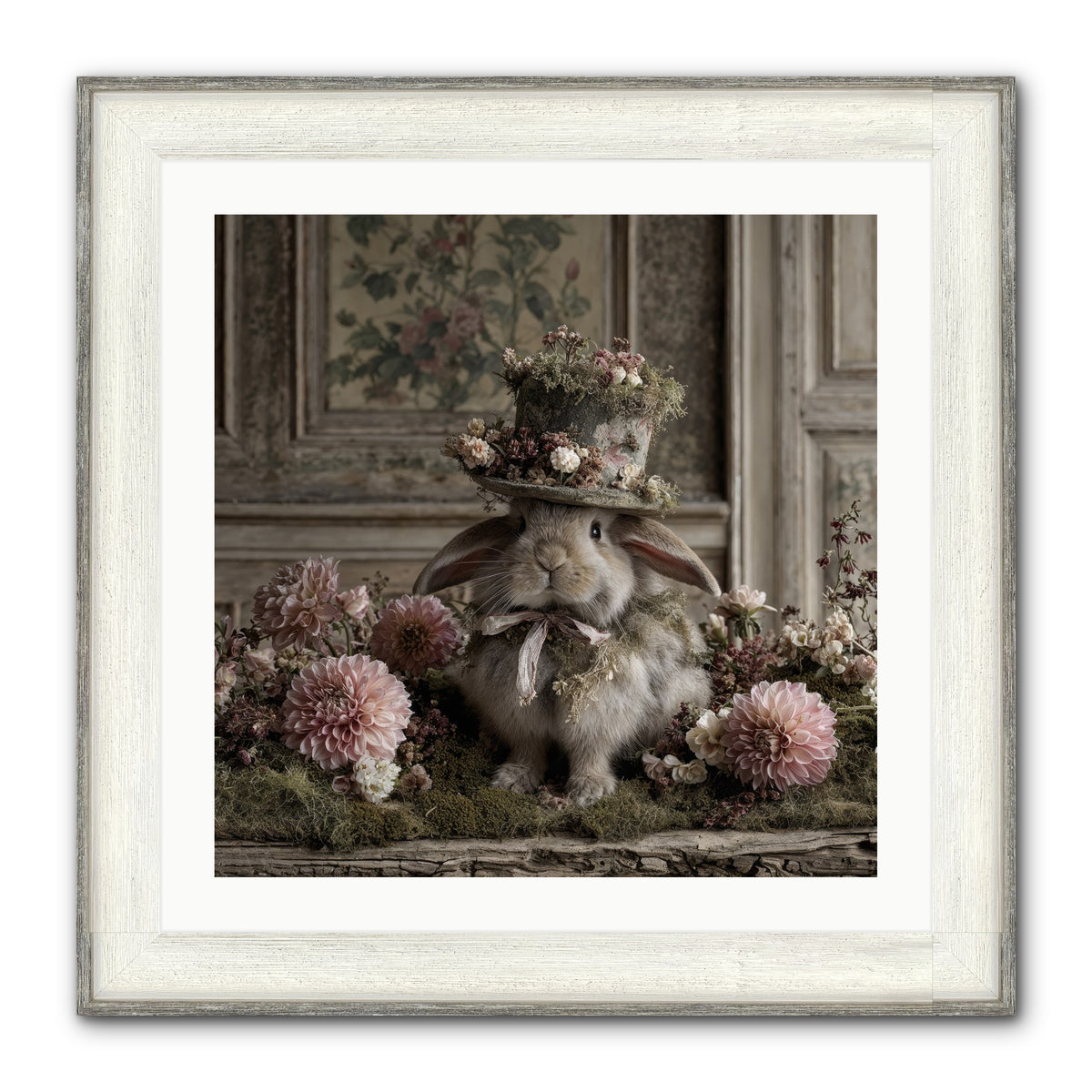 Paper Moons Framed Print - Driftwood White 24x24