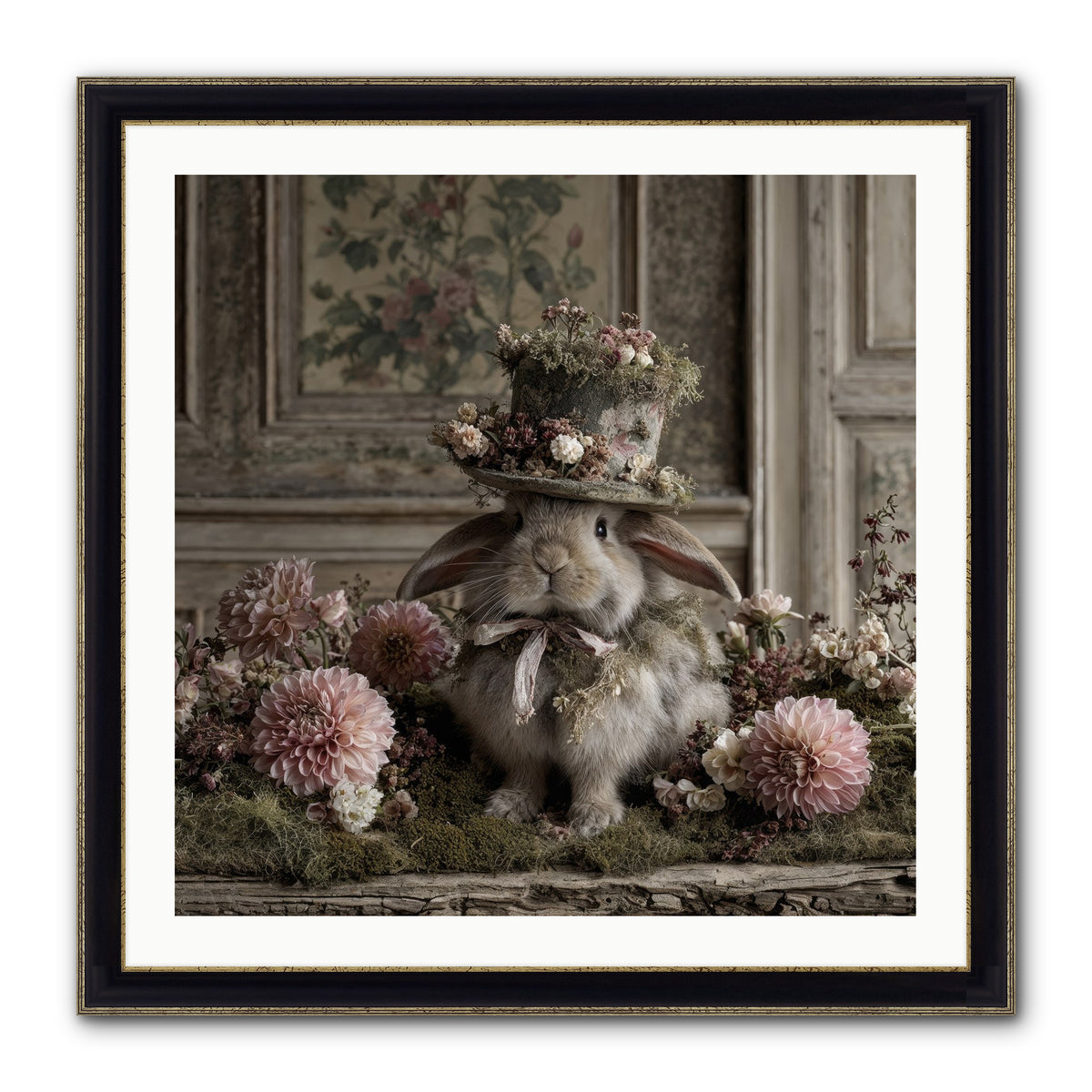 Paper Moons Framed Print - Black & Gold 30x30