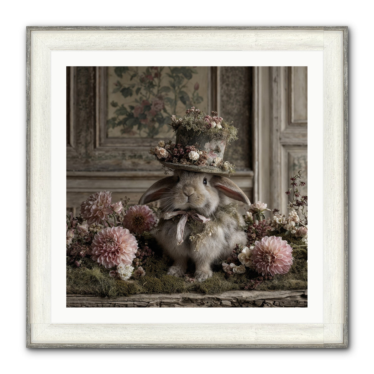 Paper Moons Framed Print - Driftwood White 30x30