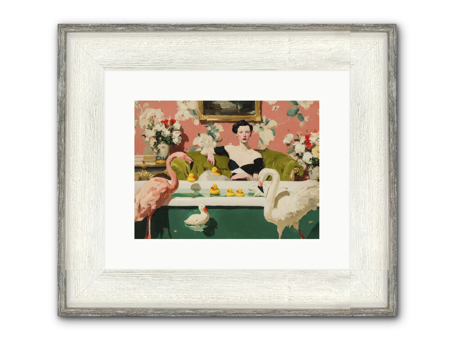 Paper Roses Before Dawn Framed Print - Driftwood White 12x9