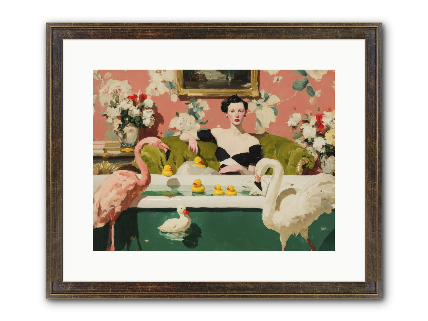 Paper Roses Before Dawn Framed Print - Slimwoods Black/Gold 16x12