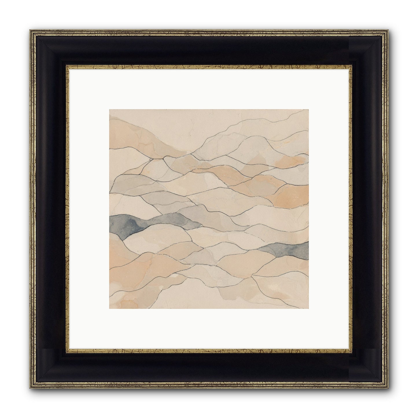 Paperback Galaxy Framed Print - Black & Gold 10x10