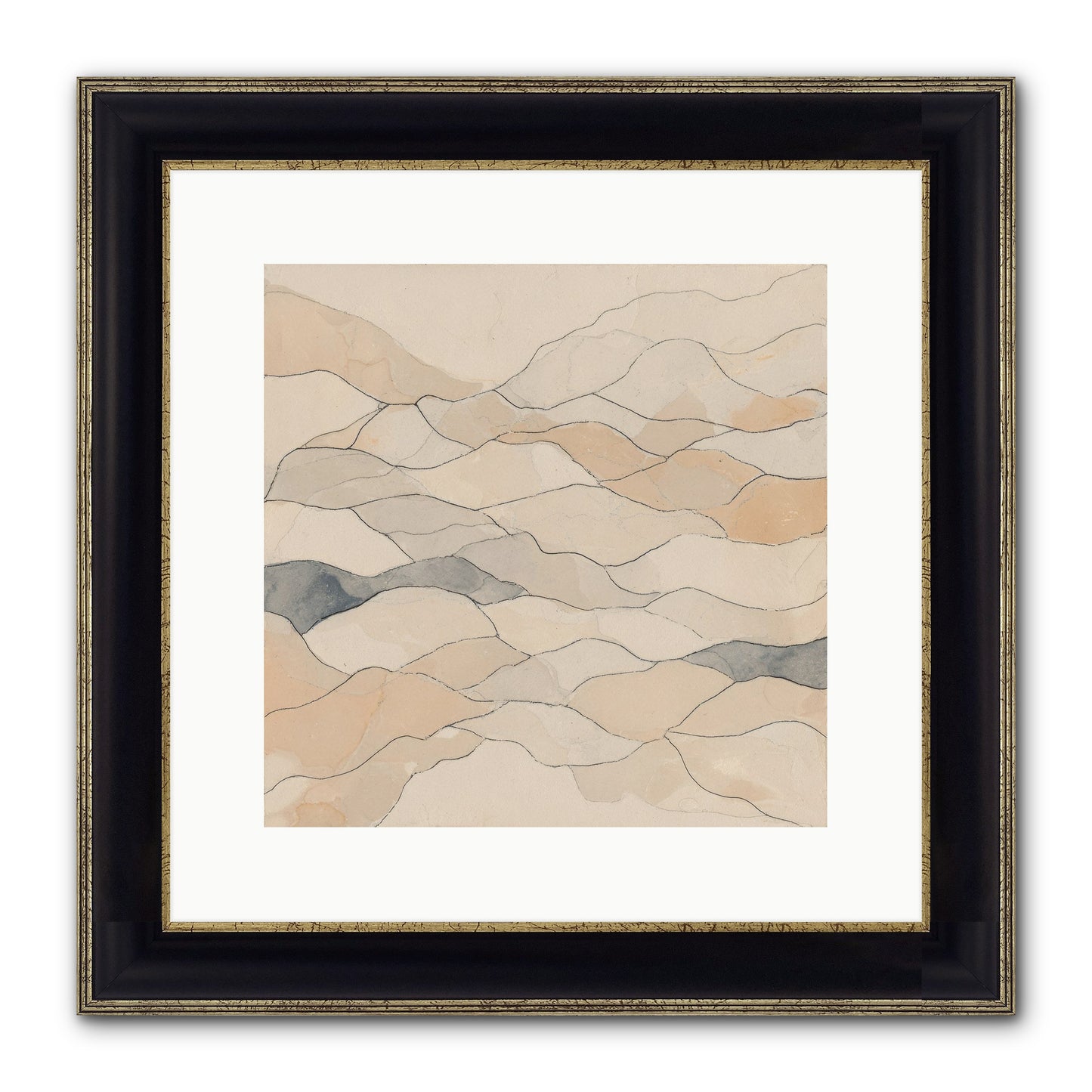Paperback Galaxy Framed Print - Black & Gold 12x12