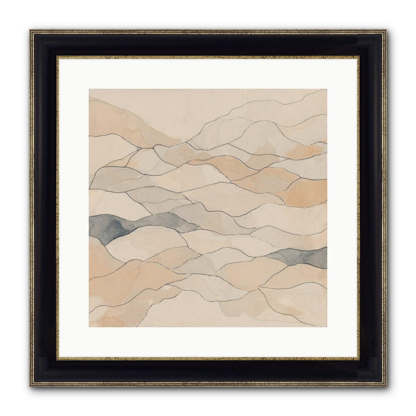 Paperback Galaxy Framed Print - Black & Gold 16x16