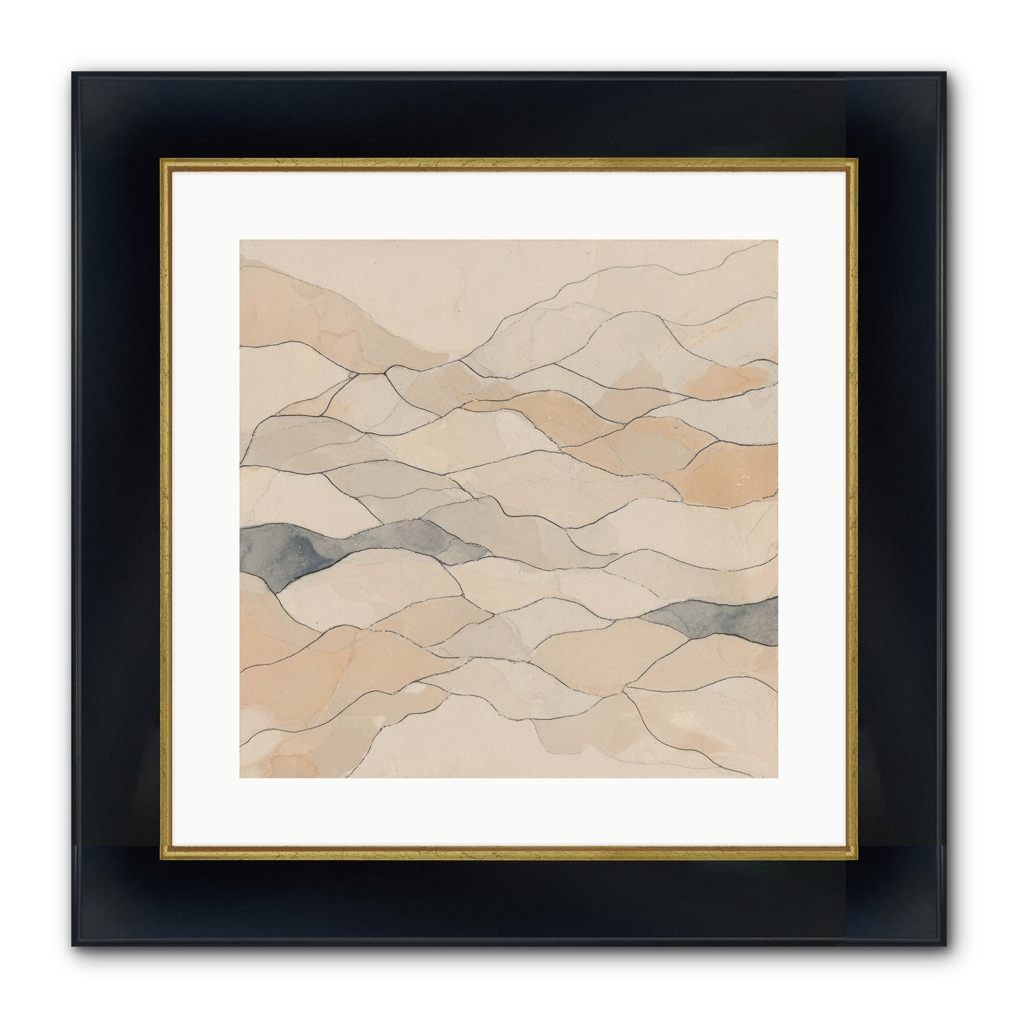 Paperback Galaxy Framed Print - Wide Black w/Gold 16x16
