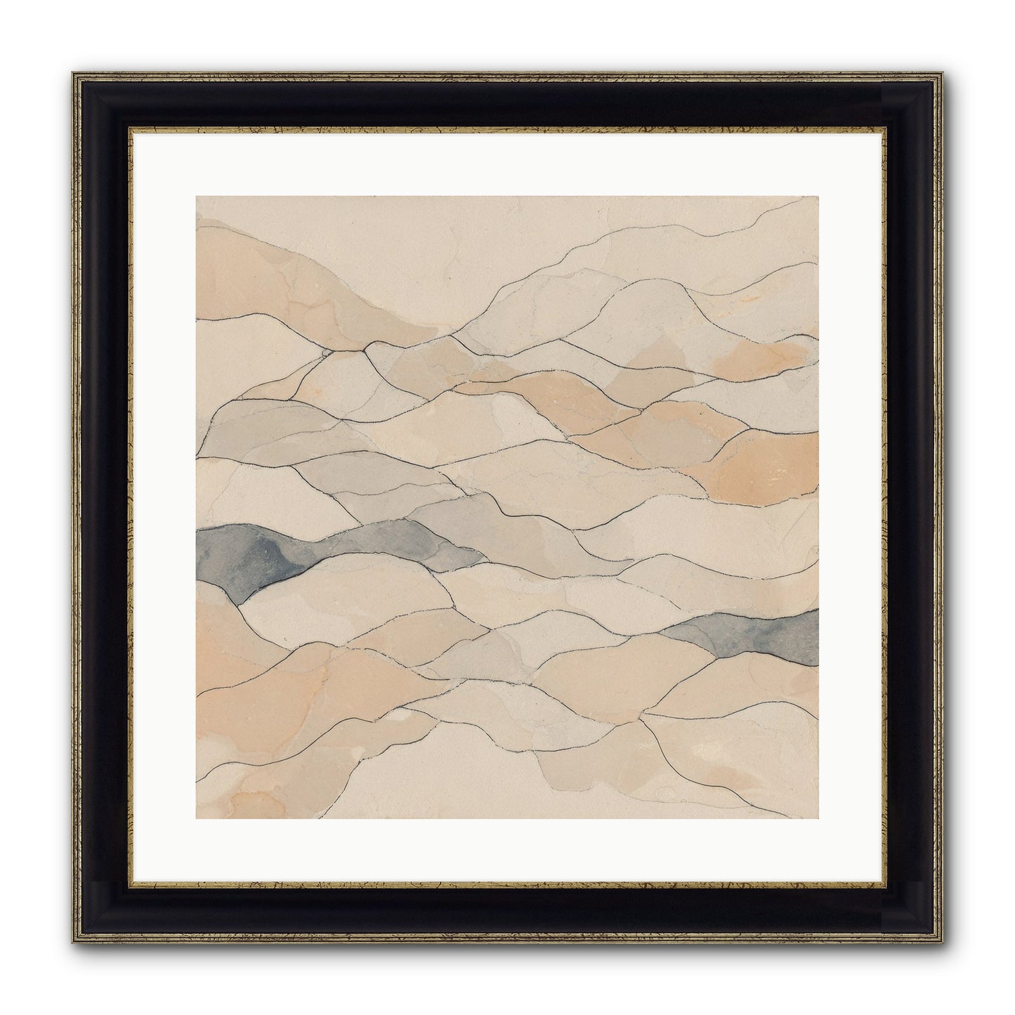 Paperback Galaxy Framed Print - Black & Gold 20x20