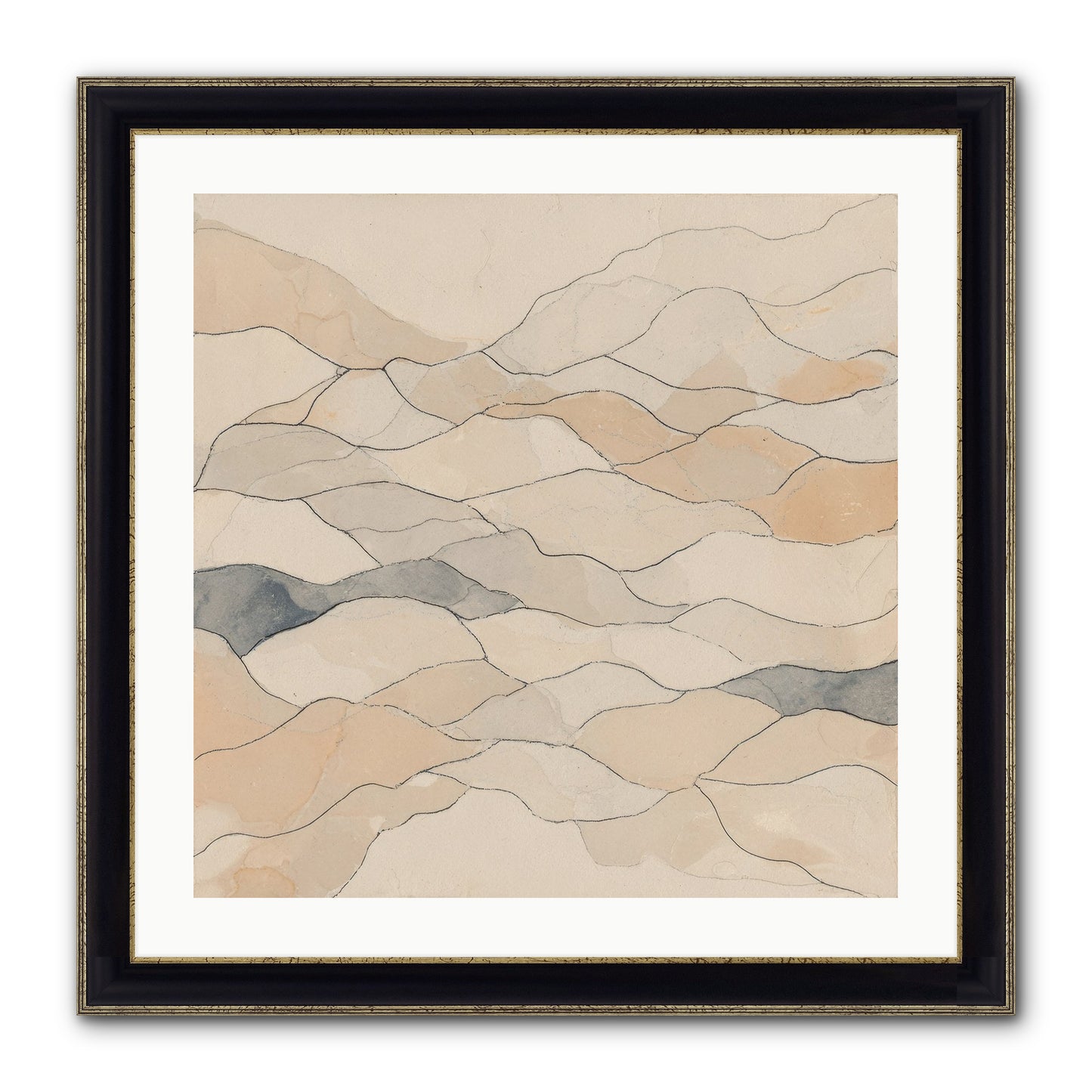 Paperback Galaxy Framed Print - Black & Gold 24x24