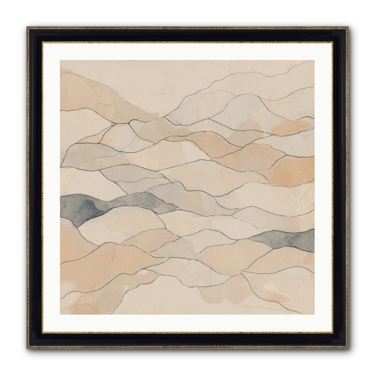 Paperback Galaxy Framed Print - Black & Gold 30x30