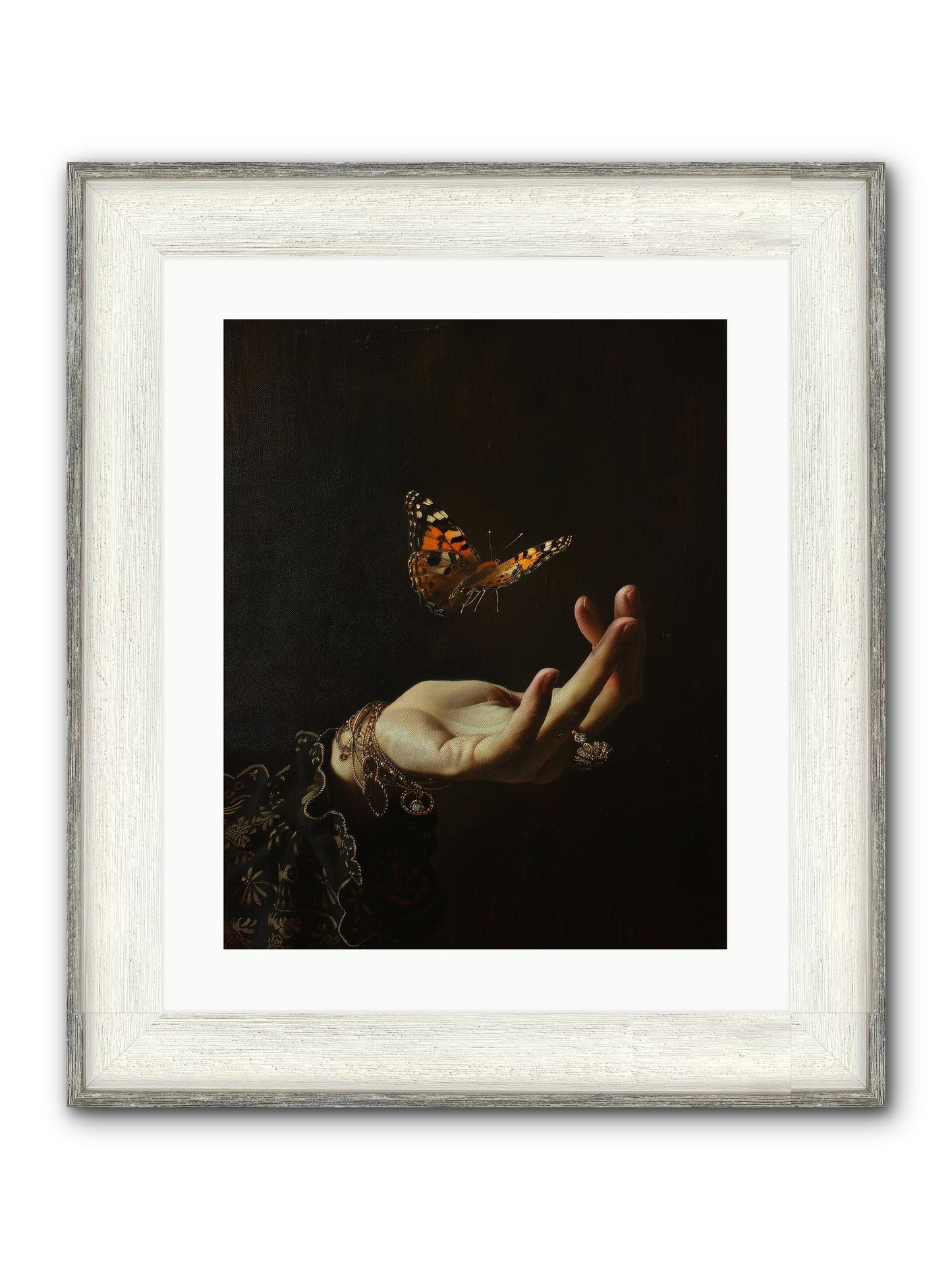 Papillon Crépuscule Framed Print - Driftwood White 16x20