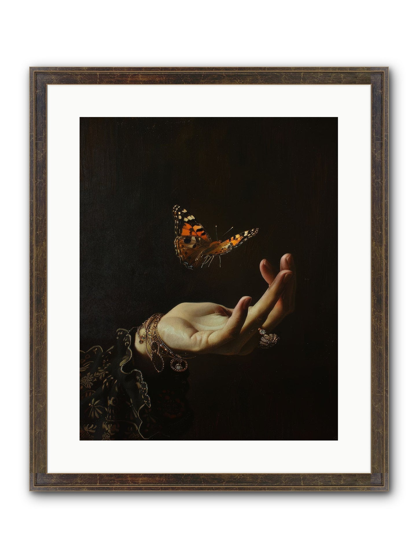 Papillon Crépuscule Framed Print - Slimwoods Black/Gold 16x20