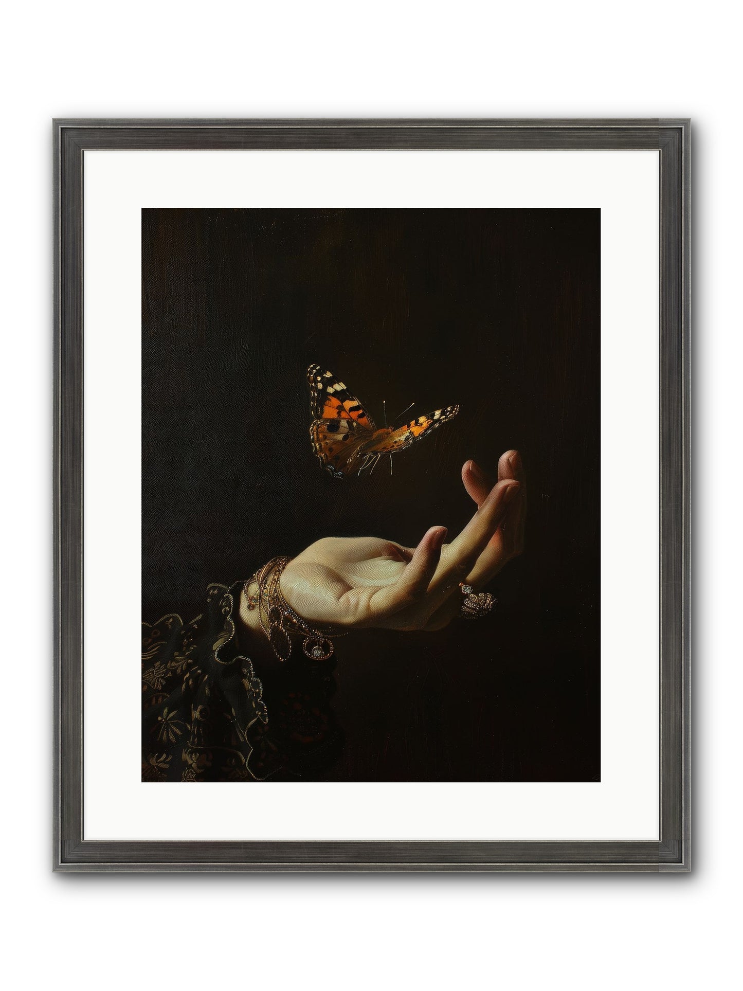 Papillon Crépuscule Framed Print - Slimwoods Black/Silver 16x20