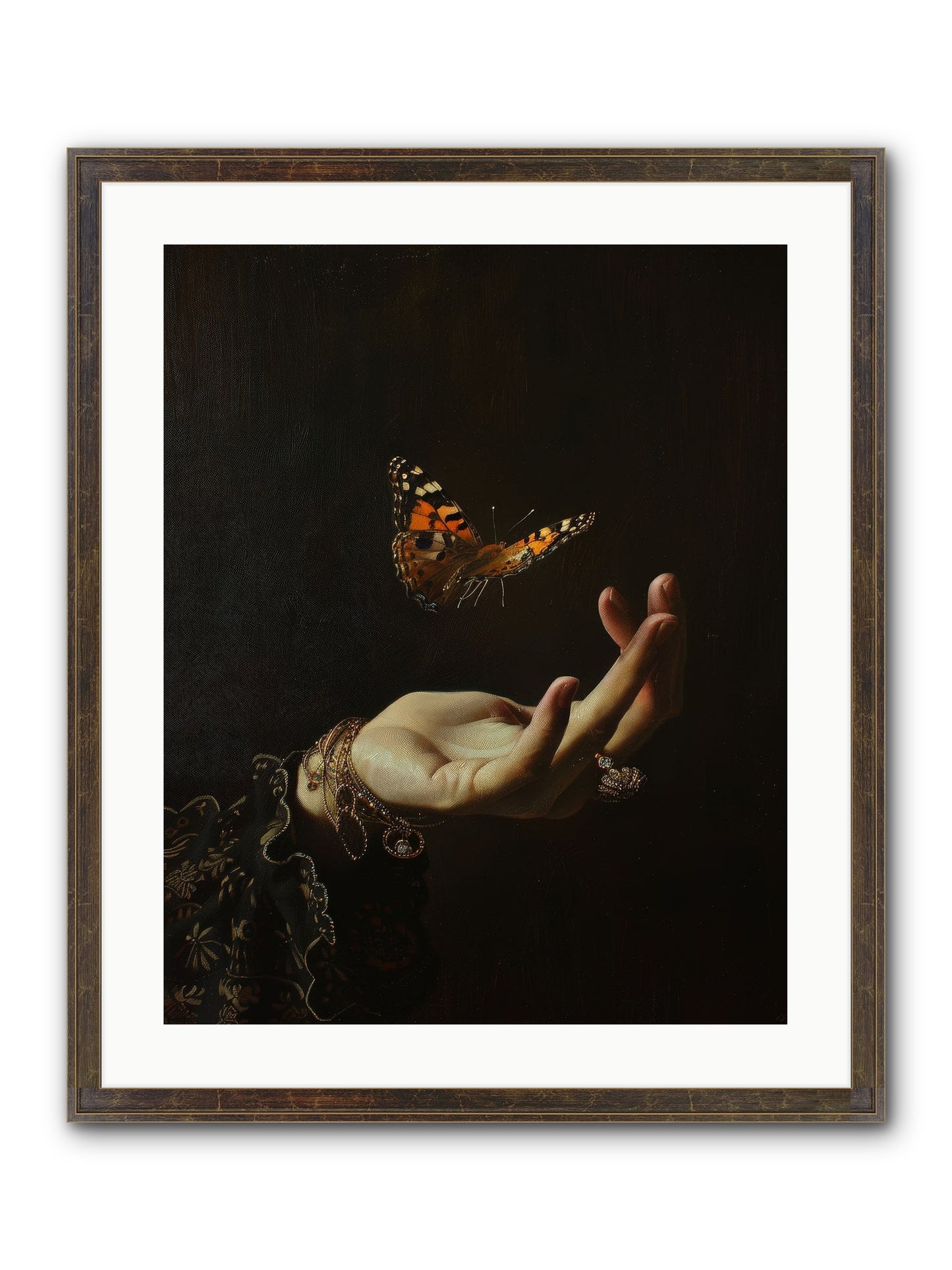 Papillon Crépuscule Framed Print - Slimwoods Black/Gold 20x25