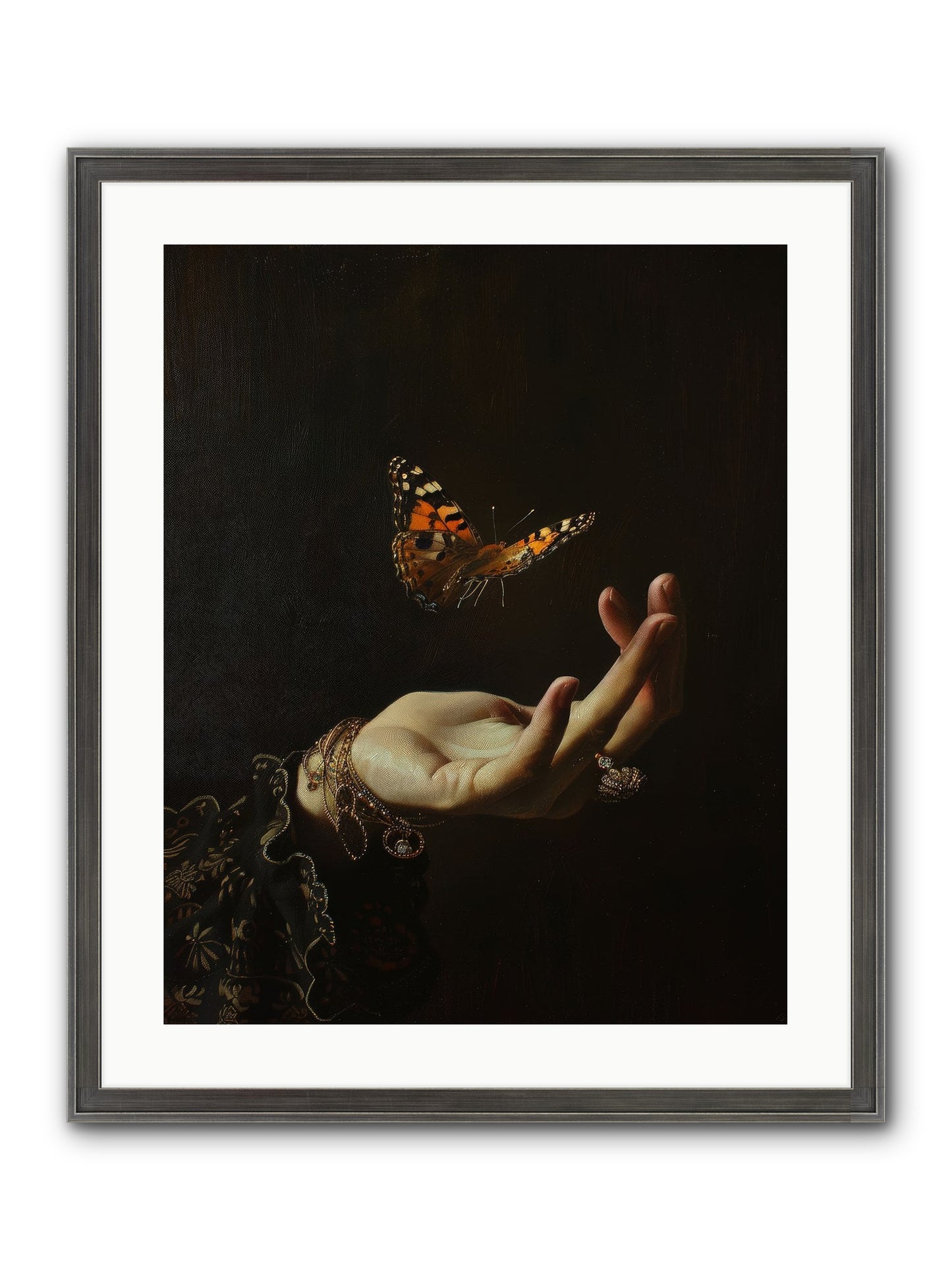 Papillon Crépuscule Framed Print - Slimwoods Black/Silver 20x25